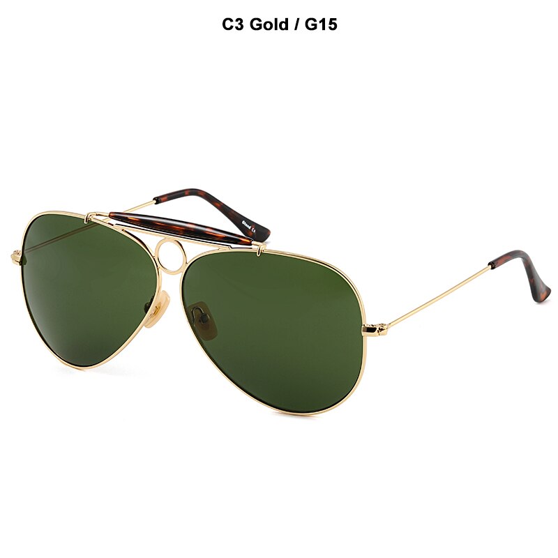 JackJad New Fashion 3138 SHOOTER Style Vintage Aviation Sunglasses Metal Circle Brand Design Sun Glasses Oculos De Sol With Hood