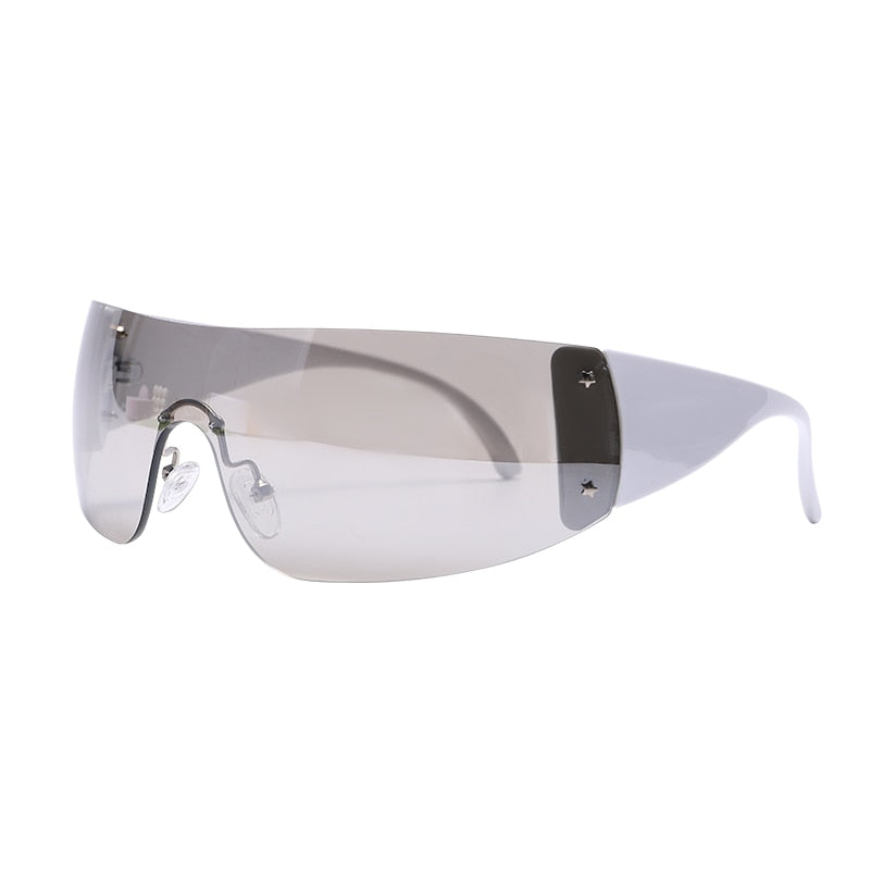 New Punk One Piece Sunglasses 2000'S Women Luxury Brand Designer Sun Glasses UV400 Unisex Shades Eyewear Fashion Y2k Eyeglasses