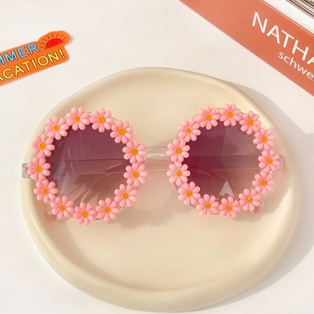 Children Round Flower Sunglasses New Kids Sunglasses Girls Boys Baby Sport Shades Glasses UV400 Outdoor Sun Protection Eyewear