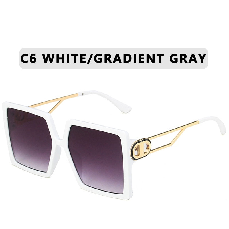 Retro Double Bridges Women Sunglasses Brand Design Fashion Gradient Eyewear Trending Hollow Driving Sun Glasses Men Shades