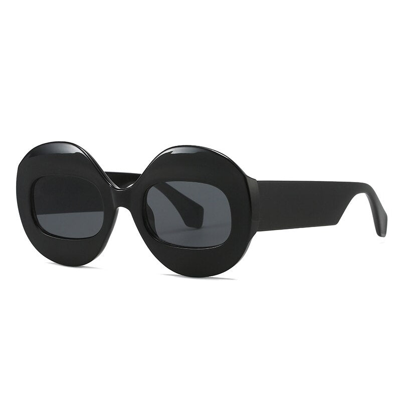 SO&EI Fashion Round Contrast Color Women Sunglasses Retro Oval Clear Gradient Lens Shades UV400 Men Trending Punk Sun Glasses