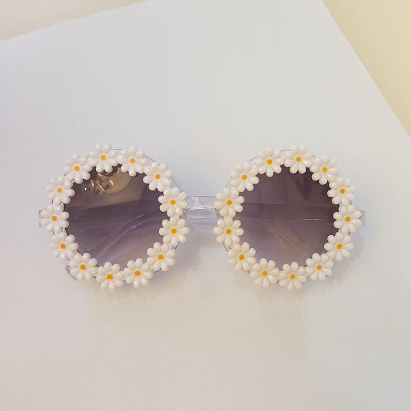iboode Kids Sunglasses Oval Flower Fashion Children Sunglasses Girls Baby Shades Glasses UV400 Outdoor Sun Protection Eyewear