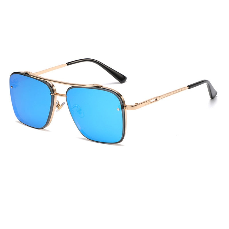 2022 New Gradient Sunglasses for Men Fashion Metal Big Frame Sun Glasses Brand Design Luxury Lunette De Soleil Homme UV400