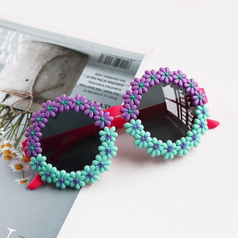 Children Round Flower Sunglasses New Kids Sunglasses Girls Boys Baby Sport Shades Glasses UV400 Outdoor Sun Protection Eyewear