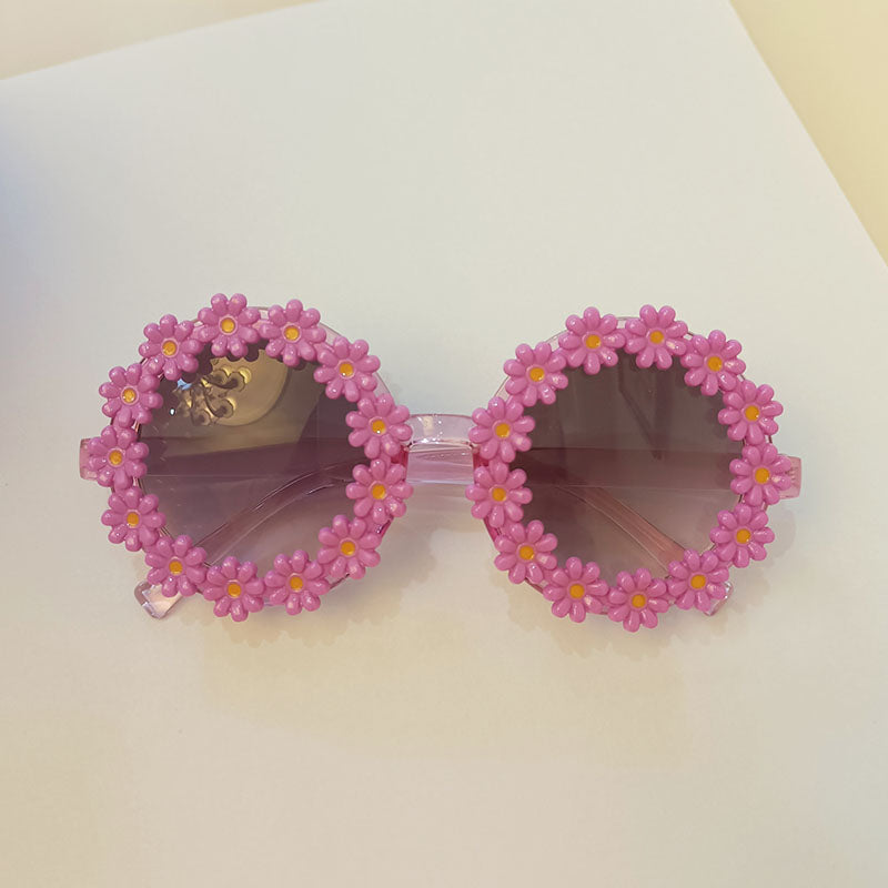 iboode Kids Sunglasses Oval Flower Fashion Children Sunglasses Girls Baby Shades Glasses UV400 Outdoor Sun Protection Eyewear