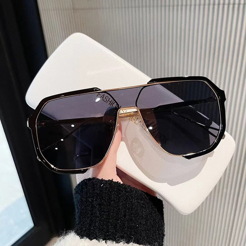 Oversized Sunglasses Women 2022 New Unique One Piece Sunglasses For Men UV400 Fashion Punk Glasses Trending Female Eyeglasses