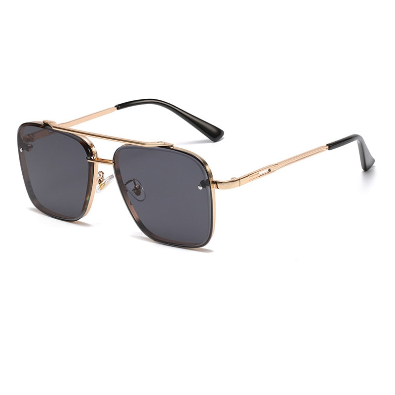 2022 New Gradient Sunglasses for Men Fashion Metal Big Frame Sun Glasses Brand Design Luxury Lunette De Soleil Homme UV400