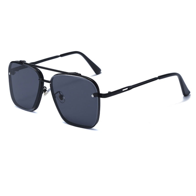 2022 New Gradient Sunglasses for Men Fashion Metal Big Frame Sun Glasses Brand Design Luxury Lunette De Soleil Homme UV400