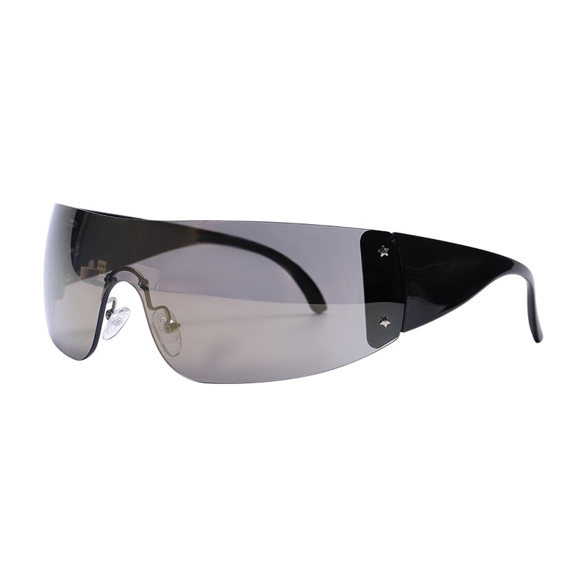 New Punk One Piece Sunglasses 2000'S Women Luxury Brand Designer Sun Glasses UV400 Unisex Shades Eyewear Fashion Y2k Eyeglasses