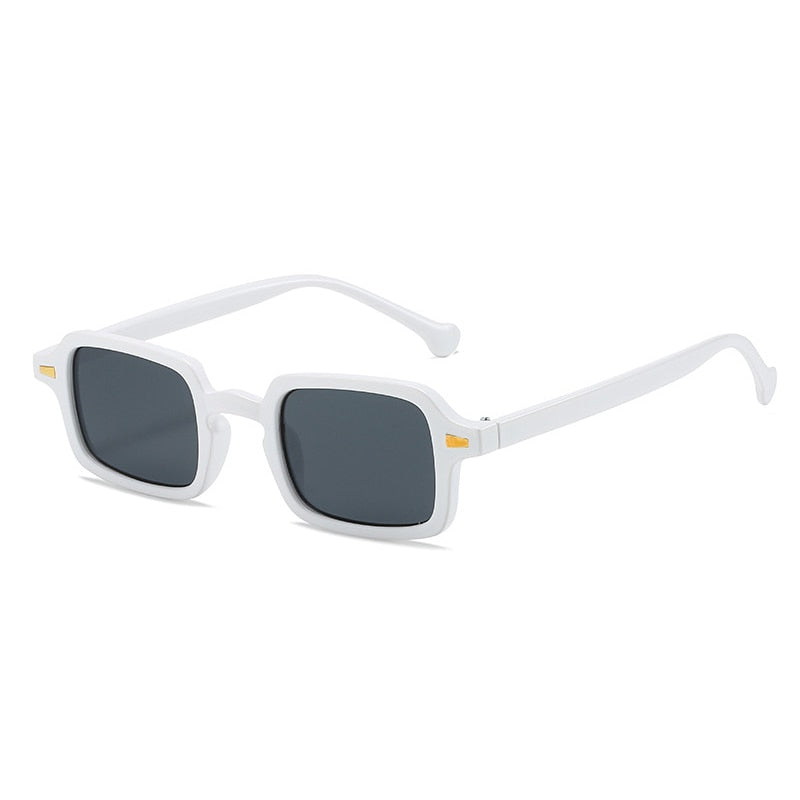 SO&EI Fashion Square Sunglasses Women Retro Rivets Decoration Gradient Shades UV400 Men Leopard Blue Sun Glasses