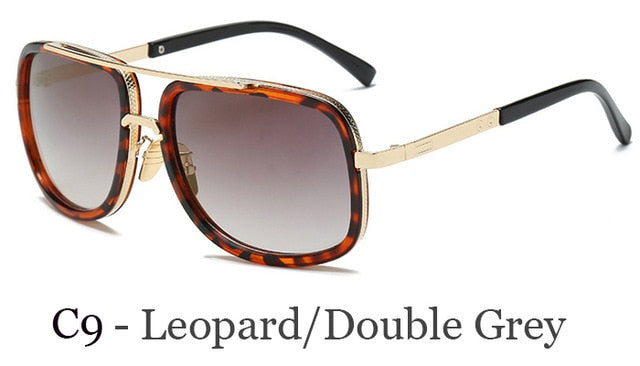 Classic Luxury Men Sunglasses Glamour Fashion Brand Sun Glasses For Women Mirrored Retro Vintage Square Designer Shades