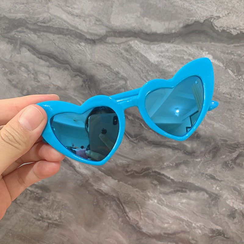 Kids Sunglasses Boy Girls Heart Shaped Sun Glasses Trendy All-Match Baby Sunglasses Children Fashion Shade Eyewear Women Glasses
