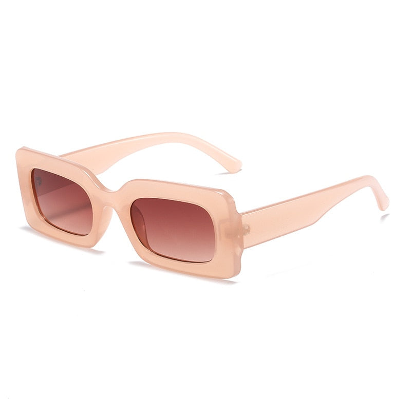 Women's Sunglasses 2022 Fashion Vintage Rectangle Frame Purple Pink Square Glasses Girls Sun Glasses Ladies Eyewear UV400