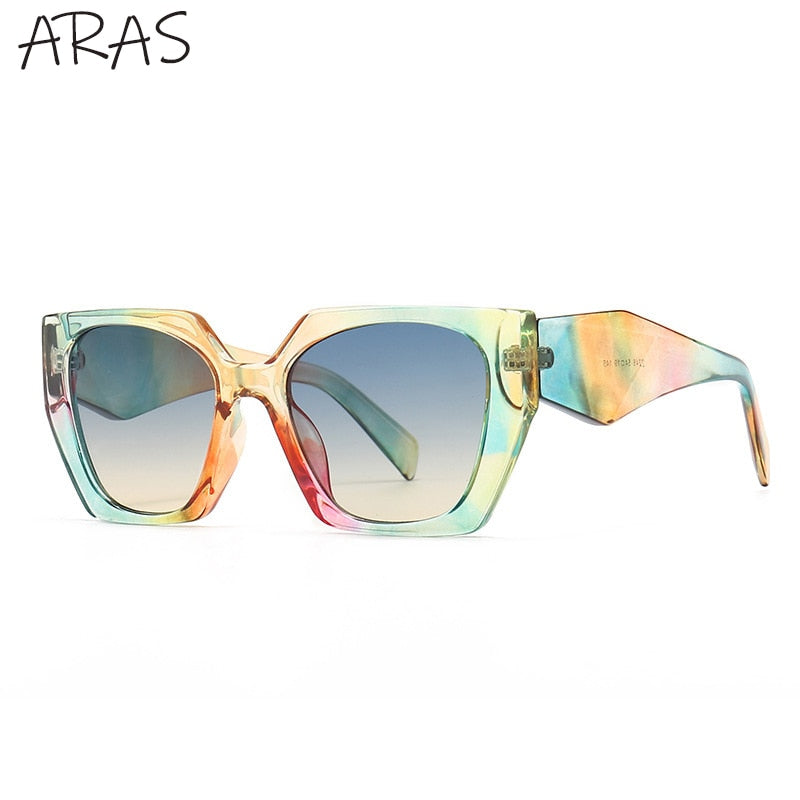 Fashion Square Sunglasses Women 2022 New Polygon Cat Eye Sun Glasses Ladies Shades UV400 Retro Luxury Brand Colorful Eyewear Men