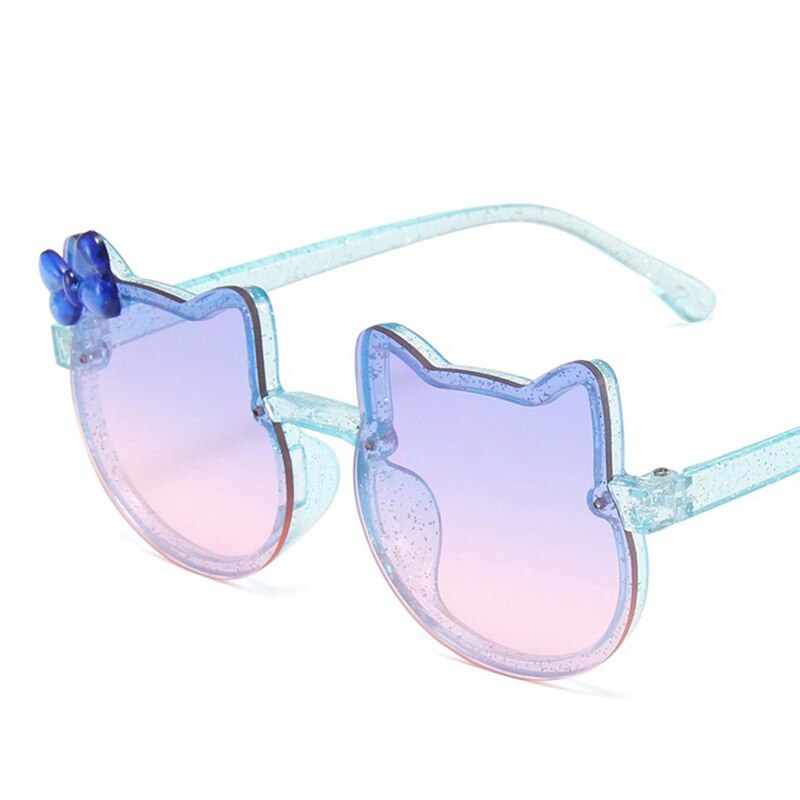 Kids Sunglasses Girls Boys Shiny Bowknot Sun Glasses Lovely Cat Children Eyewear Fashion Gradient Eyeglasses UV400