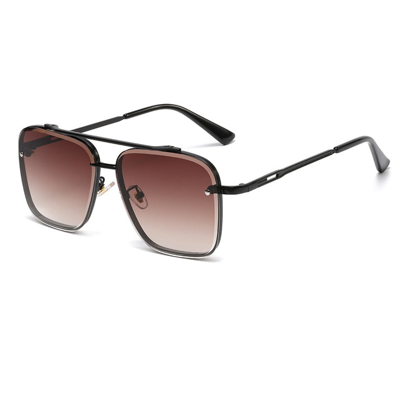 2022 New Gradient Sunglasses for Men Fashion Metal Big Frame Sun Glasses Brand Design Luxury Lunette De Soleil Homme UV400
