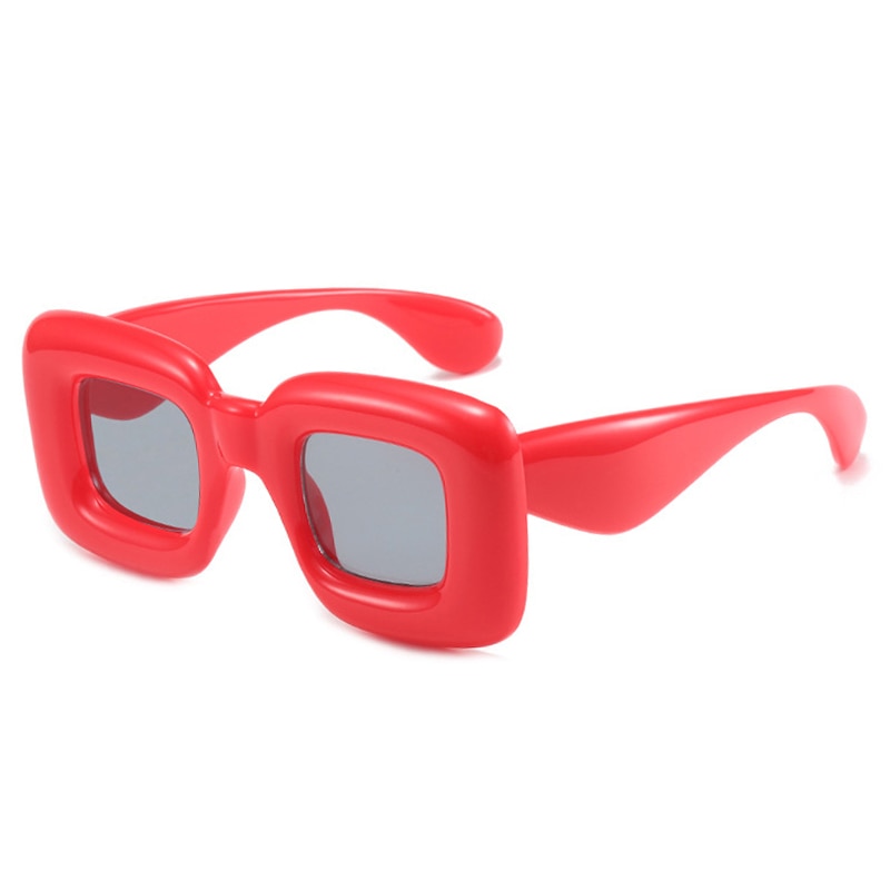 SO&EI Retro Y2K Square Candy Color Women Sunglasses Shades UV400 Fashion Brand Designer Men Red Yellow Unique Sun Glasses