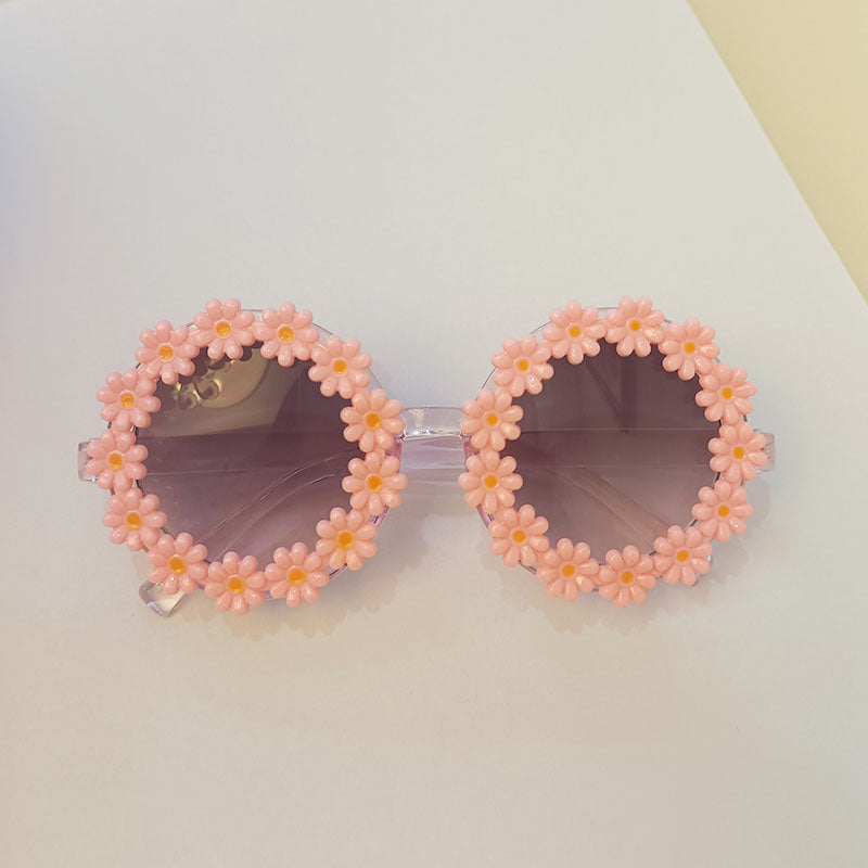 iboode Kids Sunglasses Oval Flower Fashion Children Sunglasses Girls Baby Shades Glasses UV400 Outdoor Sun Protection Eyewear