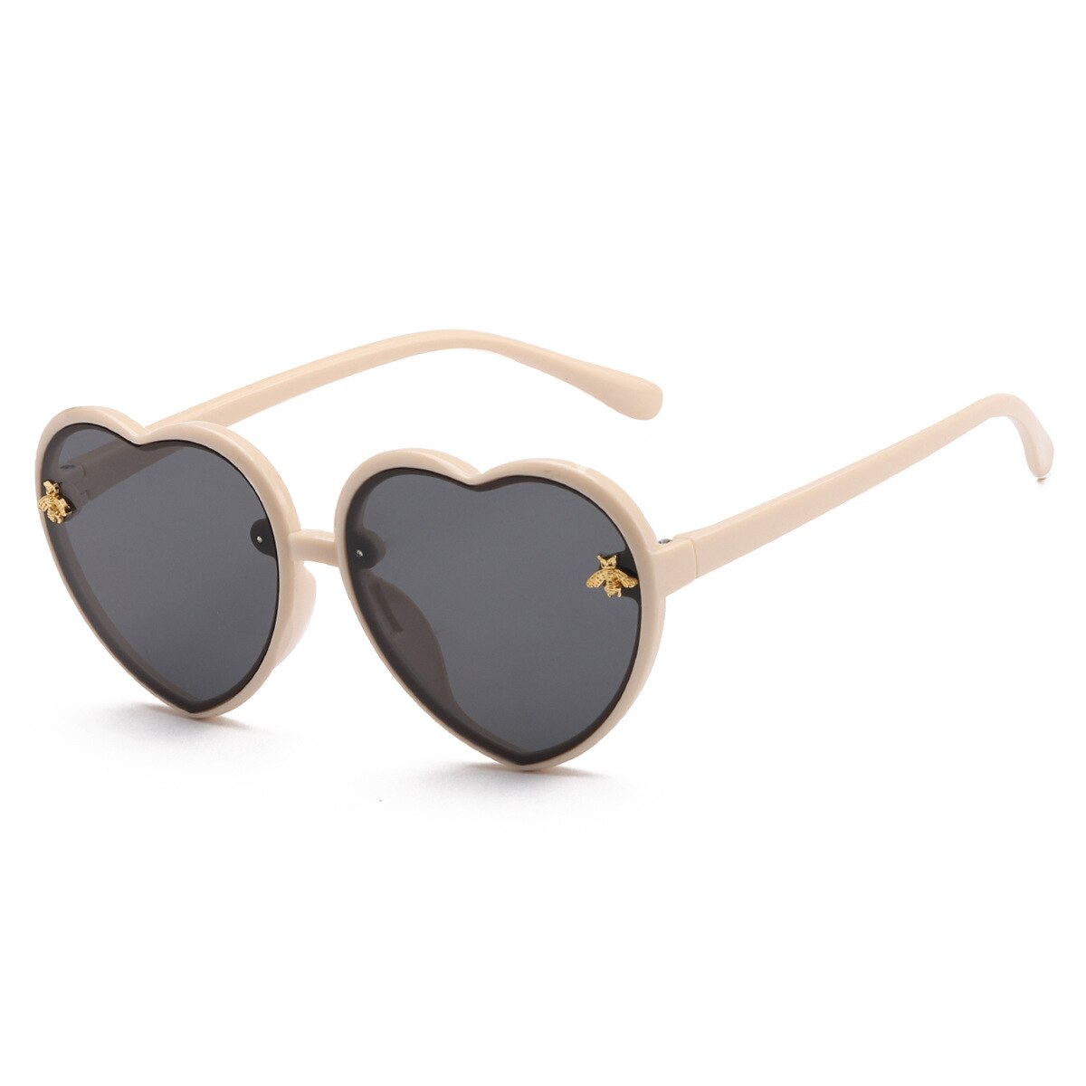 XJiea Luxury Brand Heart Shape Kids Sunglasses Fashion Designer Bee Children Sun Glasses Summer Outdoor Boys Girls Accessory