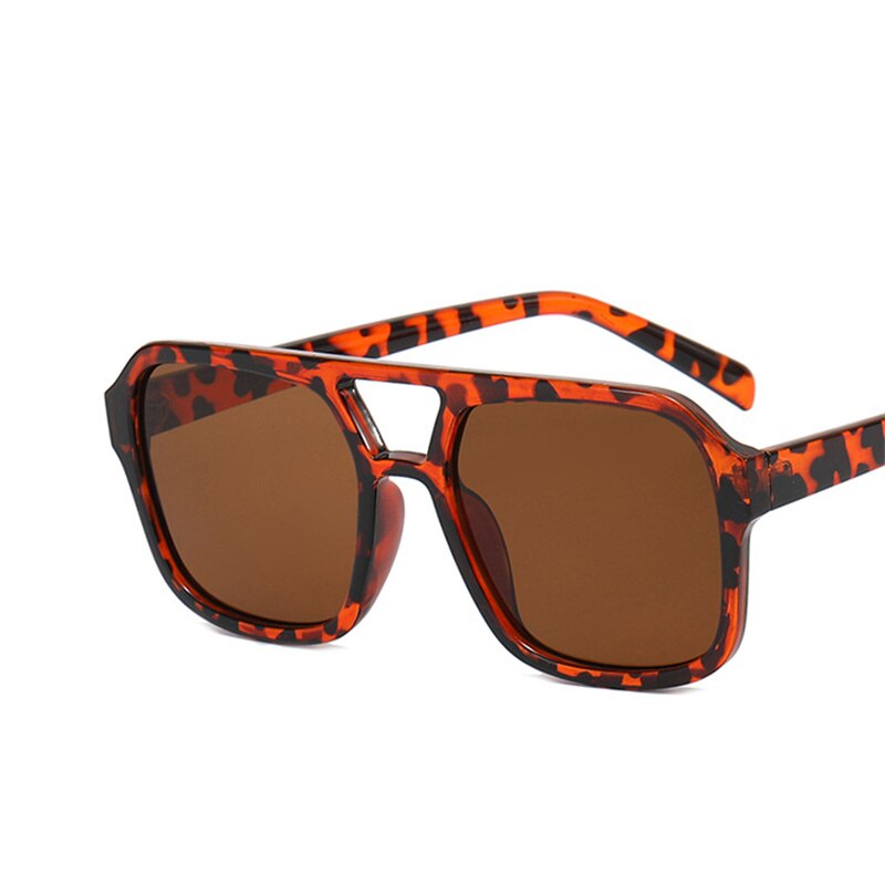 Fashion Square Sunglasses Women Vintage Frame Female Double Beam Sun Glasses Ocean Gradient Retro Designer Outdoor Oculos De Sol