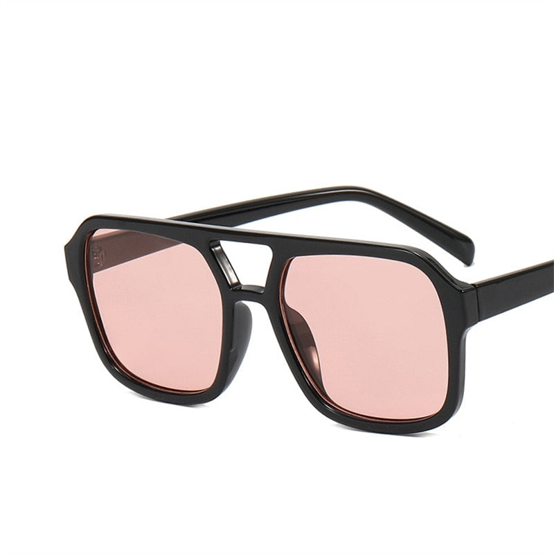 Fashion Square Sunglasses Women Vintage Frame Female Double Beam Sun Glasses Ocean Gradient Retro Designer Outdoor Oculos De Sol