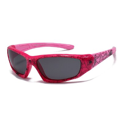 Ralferty Cool Kids Sunglasses Polarized Anti UV400 Outdoor Riding Sport Sun Glasses Child Boy Girl Spider Cobweb Shade 3-9 Year