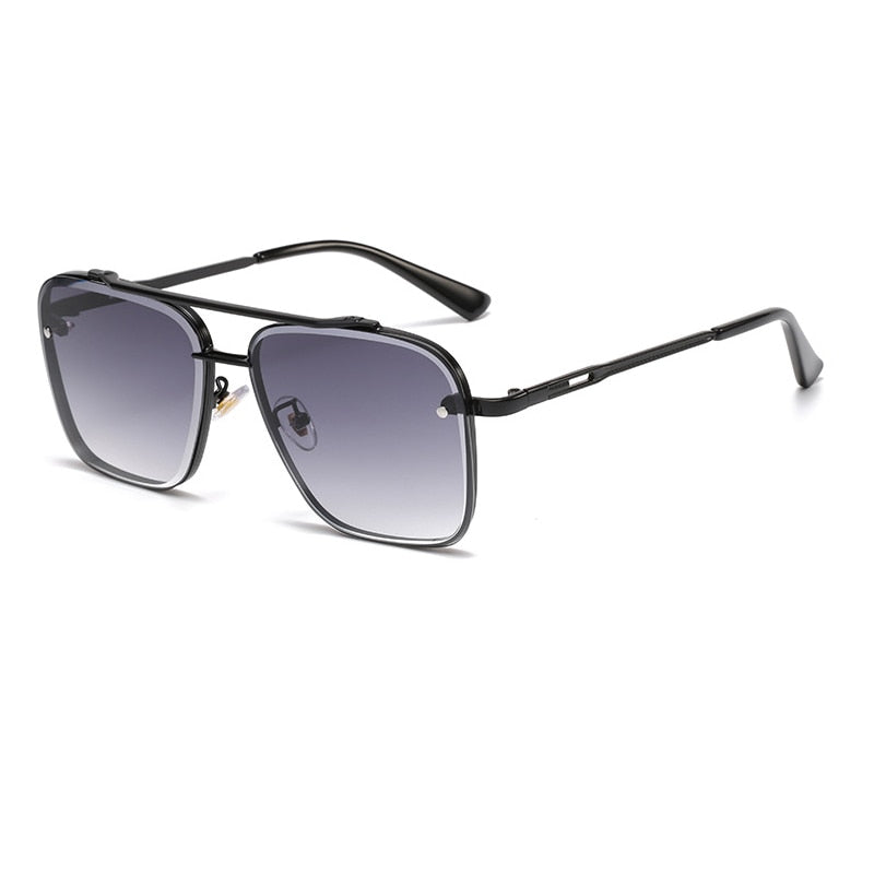 2022 New Gradient Sunglasses for Men Fashion Metal Big Frame Sun Glasses Brand Design Luxury Lunette De Soleil Homme UV400