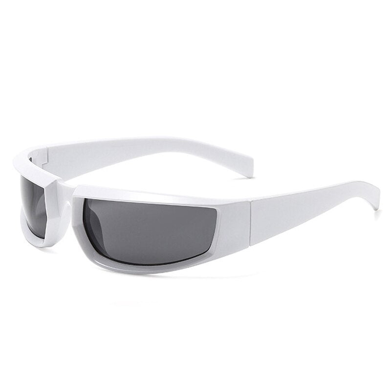 SO&EI Retro Y2K Punk Women Sunglasses Fashion Colorful Mirror Shades UV400 Eyewear Men Outdoor Sports Driving Goggles