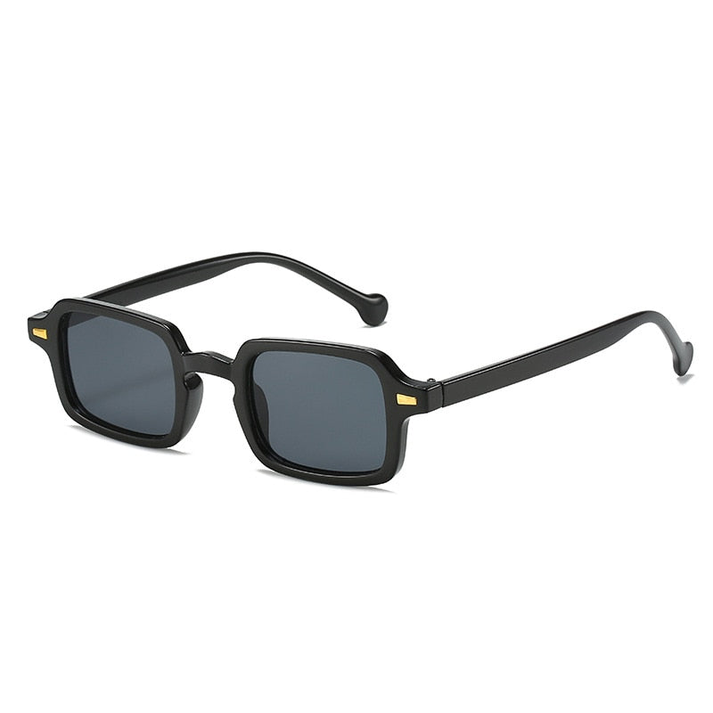 SO&EI Fashion Square Sunglasses Women Retro Rivets Decoration Gradient Shades UV400 Men Leopard Blue Sun Glasses