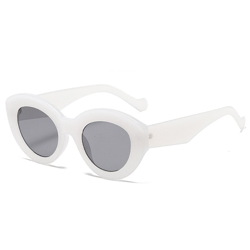 SO&EI Ins Popular Fashion Oversized Cat Eye Women Sunglasses Retro Leopard Shades UV400 Men Trending Oval Sun Glasses