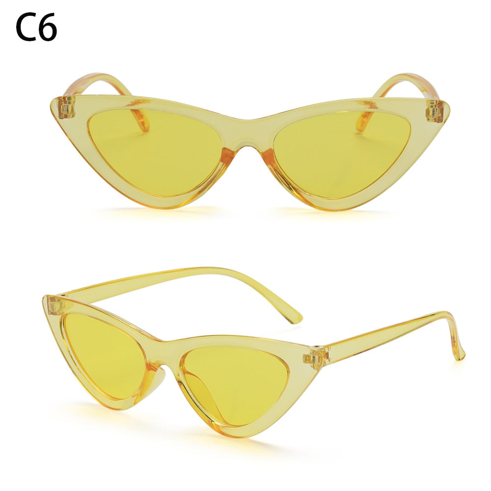 1PC Sexy Cat Eye Triangle Sunglasses Retro Female Eyewear UV400 Sun Glasses Polarized Streetwear Trending Fashion Ladies Glasse