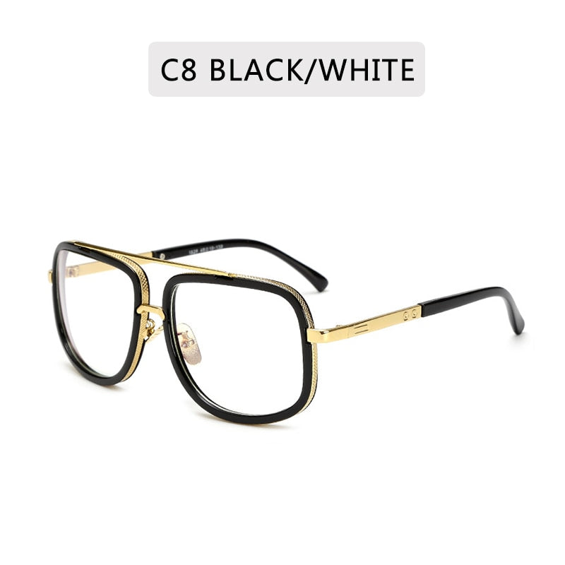 Classic Luxury Men Sunglasses Glamour Fashion Brand Sun Glasses For Women Mirrored Retro Vintage Square Designer Shades