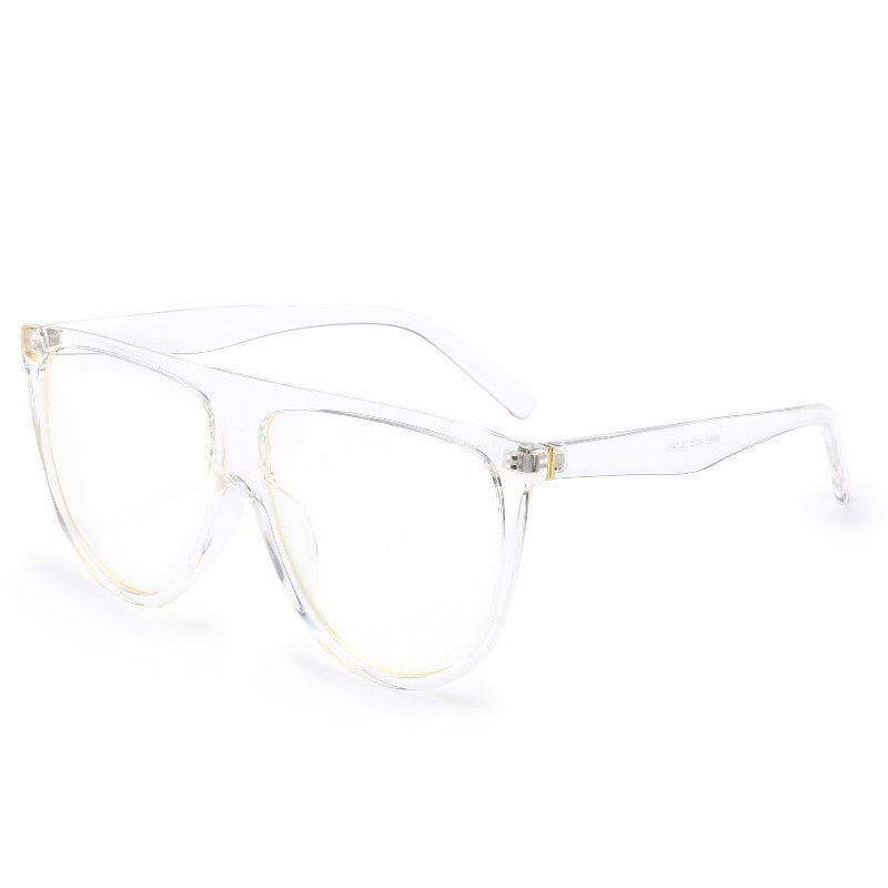 Flat Top Oversized Women Sunglasses Retro Shield Shape Luxy Brand Design Big Frame Shades Square Sun Glasses Women UV400 Eyewear