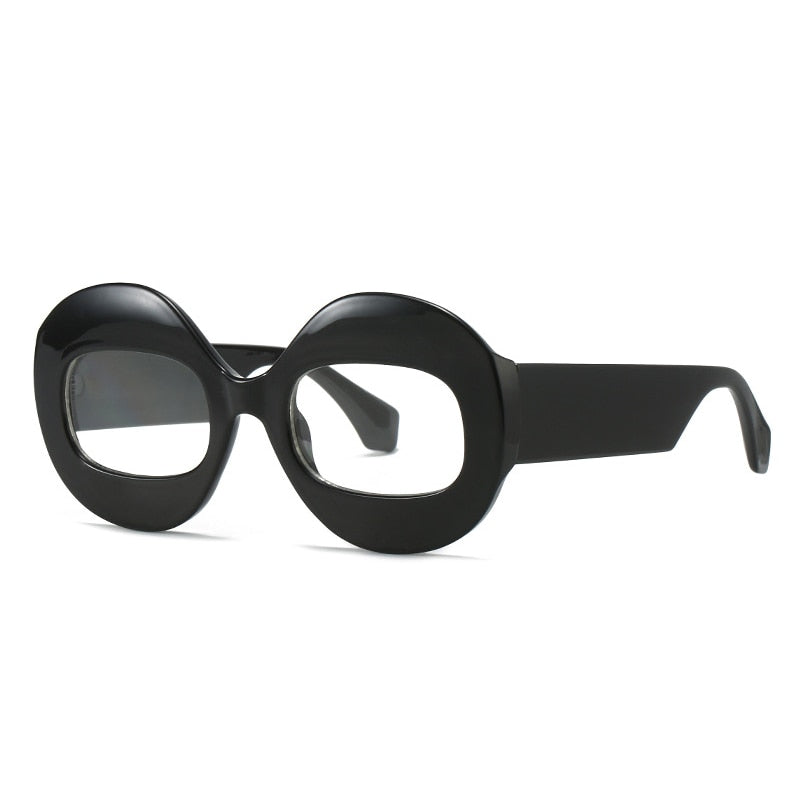 SO&EI Fashion Round Contrast Color Women Sunglasses Retro Oval Clear Gradient Lens Shades UV400 Men Trending Punk Sun Glasses