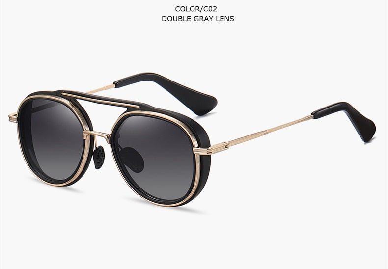 TUZENGYONG 2022 New Gothic Steampunk Polarized Sunglasses Women Brand Designer Vintage Men Sun Glasses UV400 Eyewear