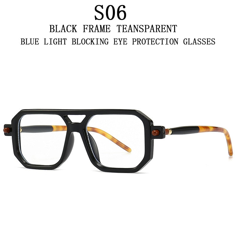 Retro Fashion Glasses Square Sunglasses For Men Blue Light Blocking Shades Sunglasses Women Vintage Vasos Decorativos Oculos Sol