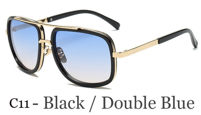 Classic Luxury Men Sunglasses Glamour Fashion Brand Sun Glasses For Women Mirrored Retro Vintage Square Designer Shades