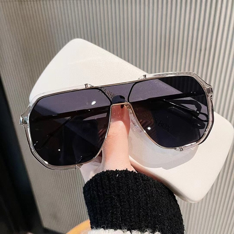 Oversized Sunglasses Women 2022 New Unique One Piece Sunglasses For Men UV400 Fashion Punk Glasses Trending Female Eyeglasses