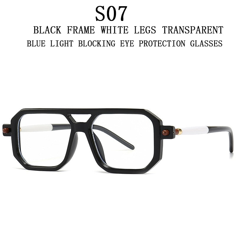 Retro Fashion Glasses Square Sunglasses For Men Blue Light Blocking Shades Sunglasses Women Vintage Vasos Decorativos Oculos Sol