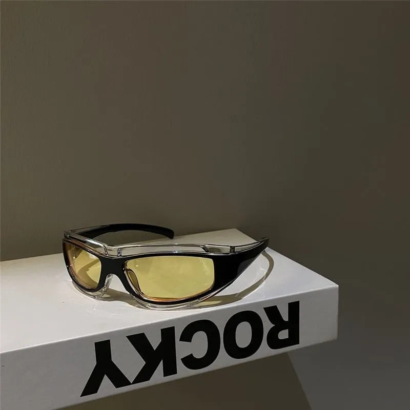 Cateye Glasses Punk Style Sunglasses Women Summer Fashion Eyewear Y2k Future Technology Sense Sunglasses Men Women Trend Goggles
