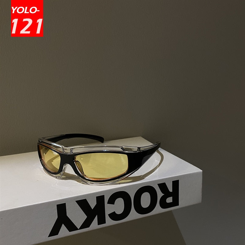 Cateye Glasses Punk Style Sunglasses Women Summer Fashion Eyewear Y2k Future Technology Sense Sunglasses Men Women Trend Goggles