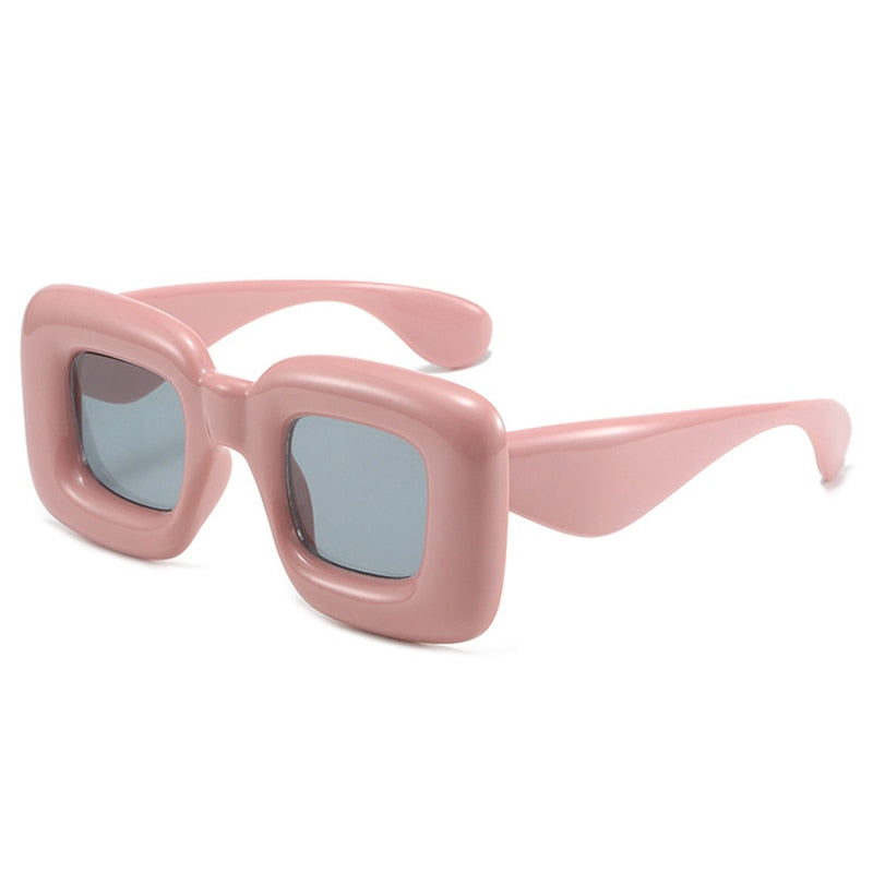 SO&EI Retro Y2K Square Candy Color Women Sunglasses Shades UV400 Fashion Brand Designer Men Red Yellow Unique Sun Glasses
