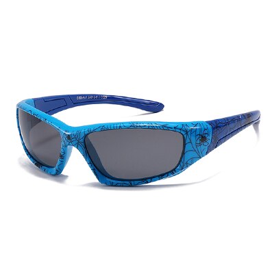 Ralferty Cool Kids Sunglasses Polarized Anti UV400 Outdoor Riding Sport Sun Glasses Child Boy Girl Spider Cobweb Shade 3-9 Year