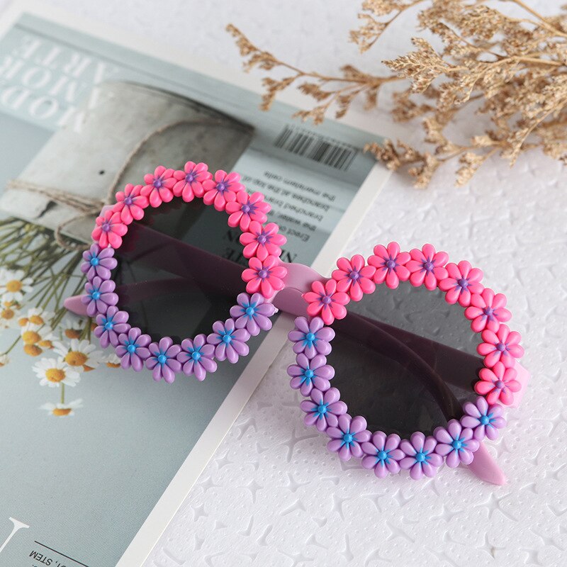 Children Round Flower Sunglasses New Kids Sunglasses Girls Boys Baby Sport Shades Glasses UV400 Outdoor Sun Protection Eyewear