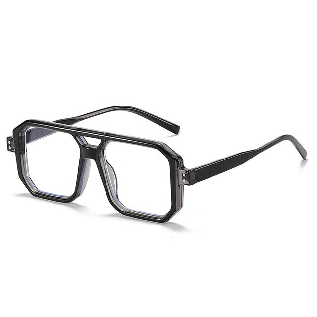 SHAUNA Retro Square Double Bridges Women Sunglasses Fashion Candy Colors Clear Gradient Shades UV400 Men Rivets Sun Glasses