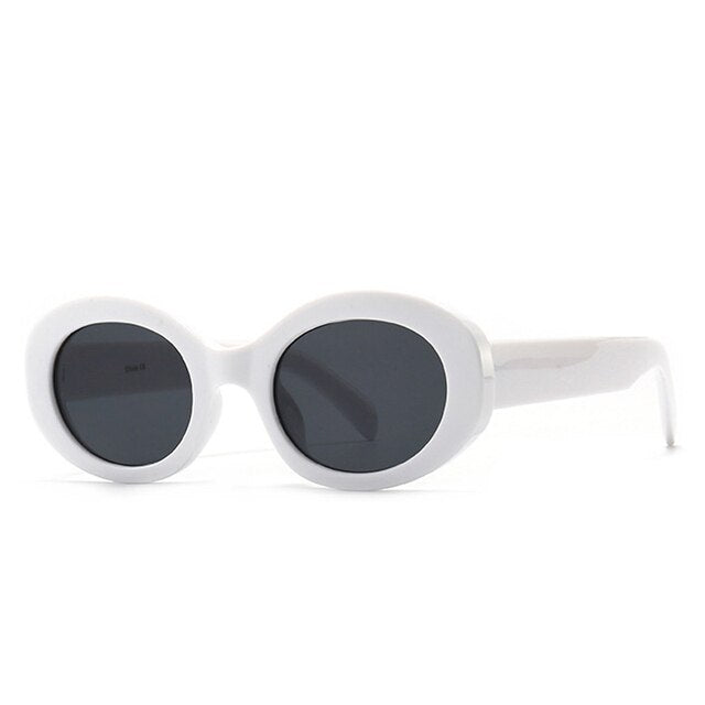 SO&EI Fashion Oval Women Sunglasses Shades UV400 Brand Designer Men Retro Round Leopard Sun Glasses