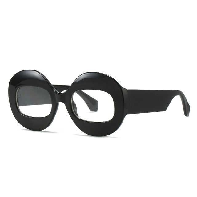SO&EI Fashion Round Contrast Color Women Sunglasses Retro Oval Clear Gradient Lens Shades UV400 Men Trending Punk Sun Glasses