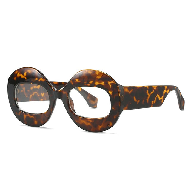 SO&EI Fashion Round Contrast Color Women Sunglasses Retro Oval Clear Gradient Lens Shades UV400 Men Trending Punk Sun Glasses