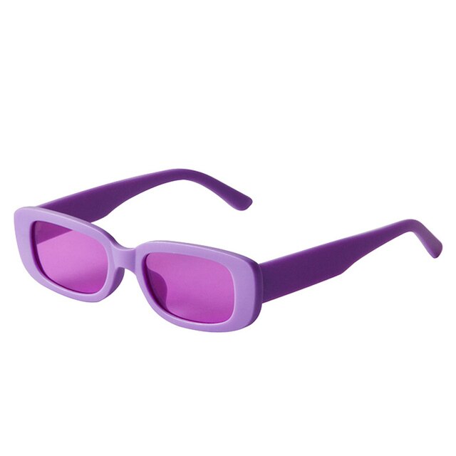 SO&EI Fashion Small Rectangle Colorful Women Sunglasses Retro Candy Color Shades UV400 Men Square Yellow Purple Sun Glasses