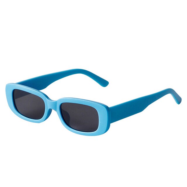 SO&EI Fashion Small Rectangle Colorful Women Sunglasses Retro Candy Color Shades UV400 Men Square Yellow Purple Sun Glasses
